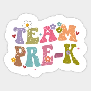 Team Pre-k Groovy Back to School Gifts Teacher Student Sticker